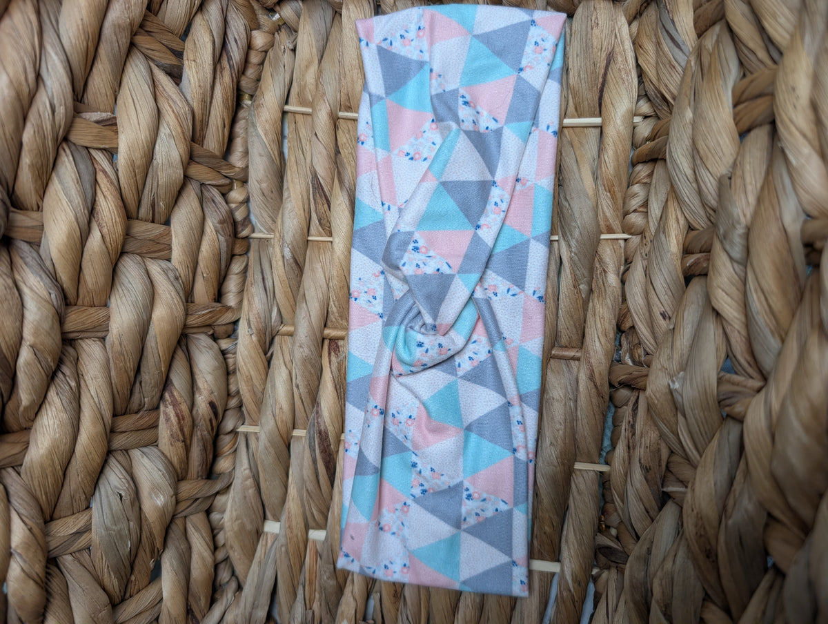 Bandeau motifs 64 triangle pastel