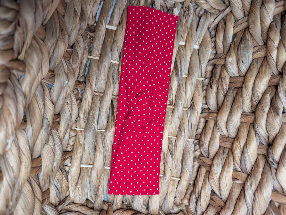Bandeau motifs 56 rouge à pois