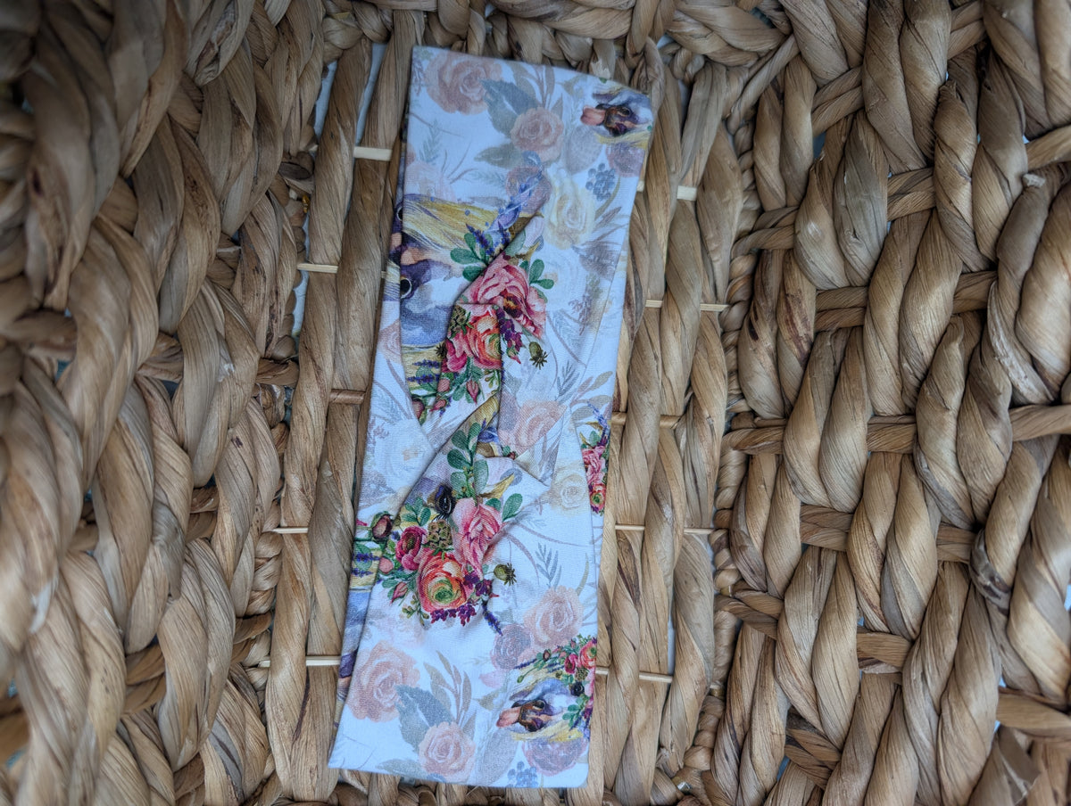 Bandeau motifs 54 cheval et fleurs
