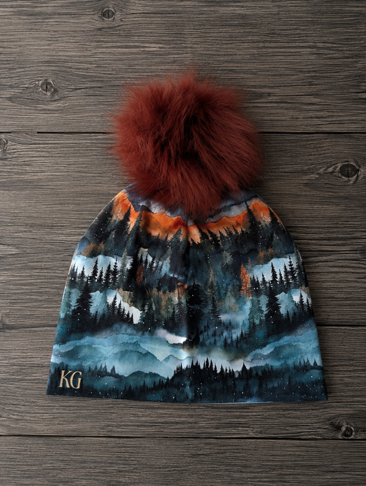 Tuque à motif Forêt brumeuse