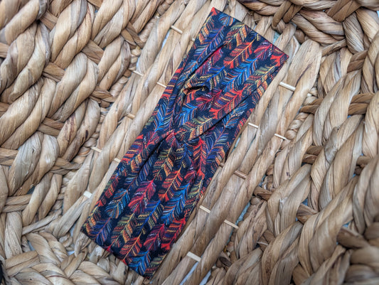 Bandeau motifs 72 plume arc-en-ciel