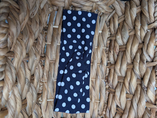 Bandeau motifs 57 marine à pois