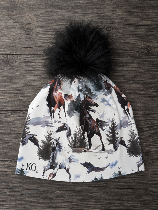 Tuque à motif Chevaux d'hiver