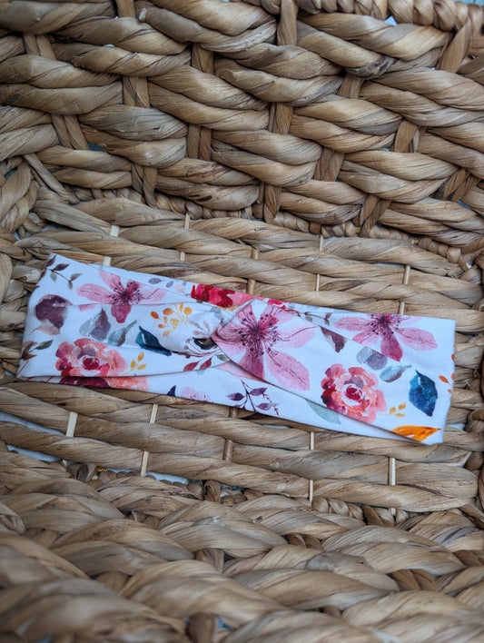 Bandeau motifs 42 fleur aquarelle pastel fond blanc