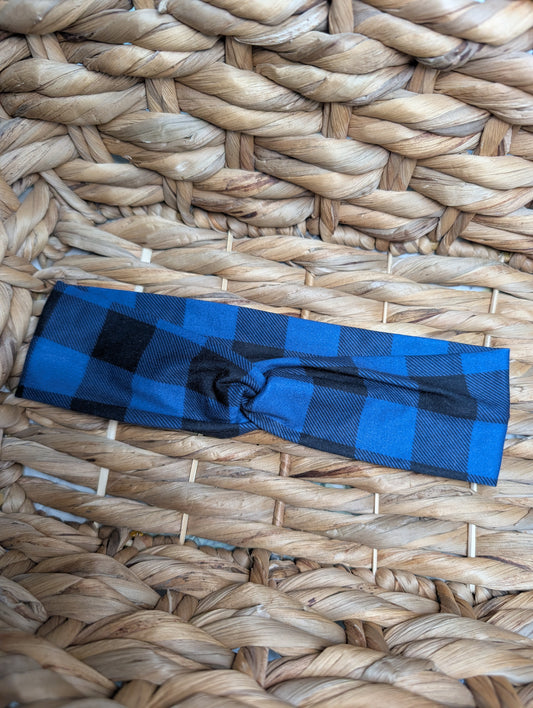 Bandeau motifs 76 carreaux bleus